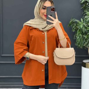 مانتو لینن جیب دکمه کد 4382