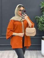 مانتو لینن جیب دکمه کد 4382 - تصویر 18