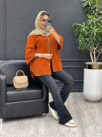 مانتو لینن جیب دکمه کد 4382 - تصویر 28