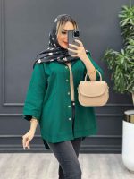 مانتو لینن جیب دکمه کد 4510 - تصویر 11