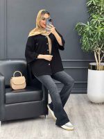 مانتو لینن جیب دکمه کد 4510 - تصویر 17