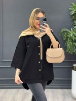 مانتو لینن جیب دکمه کد 4510 - تصویر 10