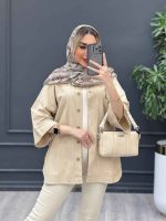 مانتو لینن جیب دکمه کد 4382 - تصویر 13