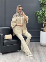 مانتو لینن جیب دکمه کد 4382 - تصویر 19