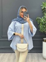 مانتو لینن جیب دکمه کد 4382 - تصویر 9