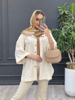 مانتو لینن جیب دکمه کد 4382 - تصویر 15