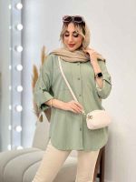 شومیز کراش دو جیب جلو دکمه کد 4405 - تصویر 2