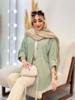 شومیز کراش دو جیب جلو دکمه کد 4405 - تصویر 14