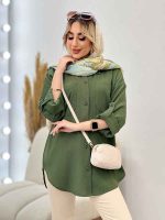 شومیز کراش دو جیب جلو دکمه کد 4405 - تصویر 13