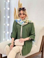 شومیز کراش دو جیب جلو دکمه کد 4405 - تصویر 7
