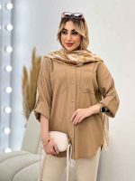 شومیز کراش دو جیب جلو دکمه کد 4405 - تصویر 23