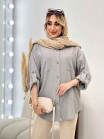 شومیز کراش دو جیب جلو دکمه کد 4405 - تصویر 8
