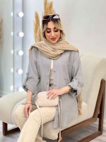 شومیز کراش دو جیب جلو دکمه کد 4405 - تصویر 17
