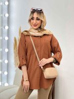 شومیز کراش دو جیب جلو دکمه کد 4405 - تصویر 12