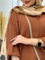 شومیز کراش دو جیب جلو دکمه کد 4405 - تصویر 22