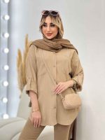 شومیز کراش آستین بند دار کد 4480 - تصویر 2