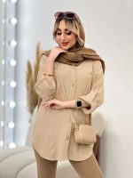 شومیز کراش آستین بند دار کد 4532 - تصویر 19