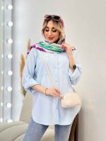 شومیز کراش دو جیب جلو دکمه کد 4405 - تصویر 5