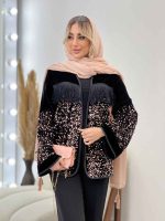 مانتو پولک دوزی ریش دار کد 4403 - تصویر 3