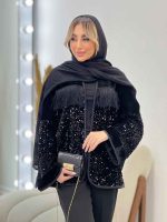 مانتو پولک دوزی ریش دار کد 4403 - تصویر 2