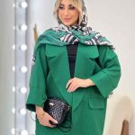 مانتو یقه انگلیسی آستین دکمه کد 4386