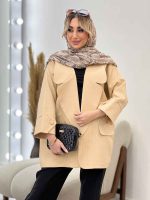 مانتو یقه انگلیسی آستین دکمه کد 4386 - تصویر 2