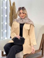 مانتو یقه انگلیسی آستین دکمه کد 4386 - تصویر 5