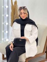 مانتو یقه انگلیسی آستین دکمه کد 4386 - تصویر 9