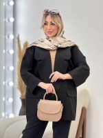 مانتو یقه انگلیسی آستین دکمه کد 4386 - تصویر 7