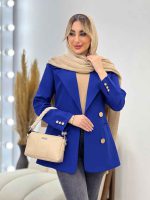 مانتو جیب نما دکمه طلایی کد 4420 - تصویر 11