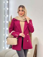 مانتو جیب نما دکمه طلایی کد 4420 - تصویر 2