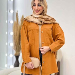 مانتو کتان پشت دکمه کد 4397