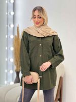 مانتو کتان پشت دکمه کد 4397 - تصویر 2