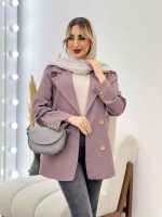 مانتو جیب نما دکمه طلایی کد 4420 - تصویر 27