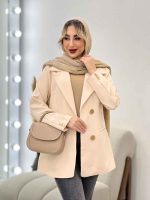 مانتو جیب نما دکمه طلایی کد 4420 - تصویر 21