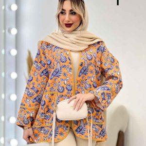 مانتو طرح دار جلو باز کد 4422