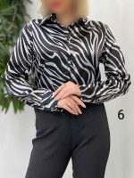 شومیز ساتن طرح دار کد 4353 - تصویر 10