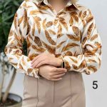 شومیز ساتن طرح دار کد 4353