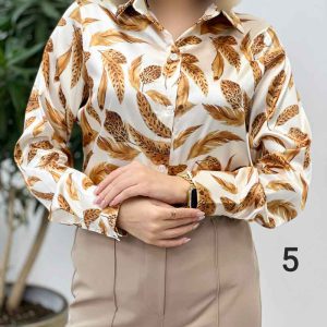 شومیز ساتن طرح دار کد 4353