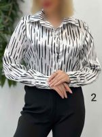 شومیز ساتن طرح دار کد 4353 - تصویر 16