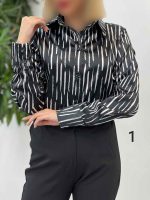 شومیز ساتن طرح دار کد 4353 - تصویر 14