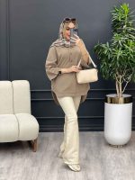 مانتو لینن یقه سه دکمه کد 4394 - تصویر 12