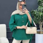 مانتو لینن یقه سه دکمه کد 4394