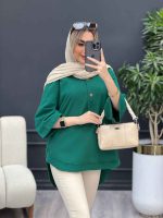 مانتو لینن دو دکمه پایین هلال کد 4486 - تصویر 2