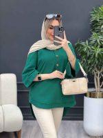 مانتو لینن یقه سه دکمه کد 4394 - تصویر 14