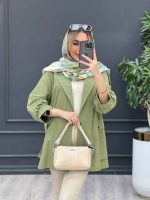 مانتو لینن پشت دکمه سرشانه پاگن کد 4395 - تصویر 19