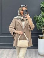 مانتو لینن پشت دکمه سرشانه پاگن کد 4395 - تصویر 10