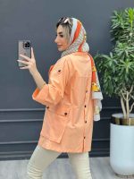 مانتو لینن پشت دکمه سرشانه پاگن کد 4395 - تصویر 16