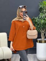 مانتو لینن دو دکمه پایین هلال کد 4486 - تصویر 6