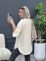 مانتو لینن یقه سه دکمه کد 4394 - تصویر 25